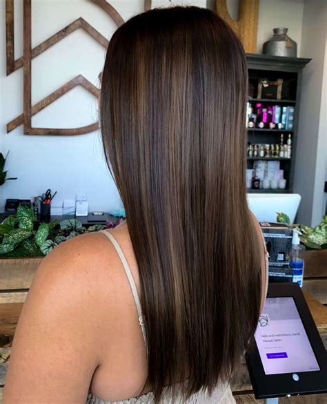 caramel highlights on dark hair